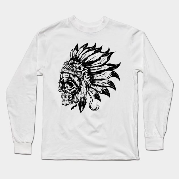 Six Of Crows - Skull And Feather Long Sleeve T-Shirt by KingMaster